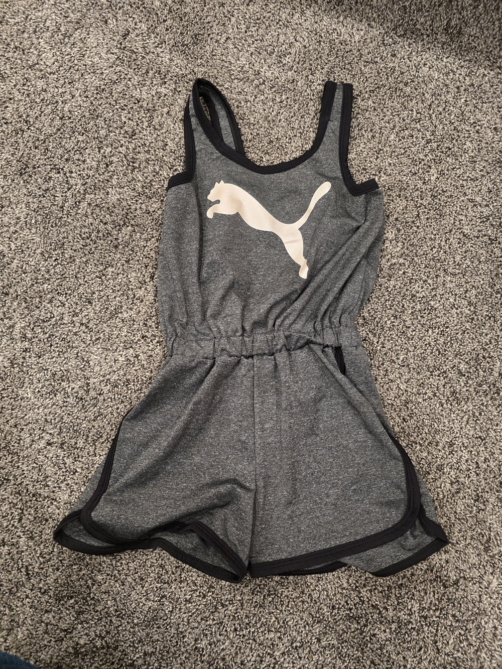 Puma Girls' Gray Athletic One-Piece Romper